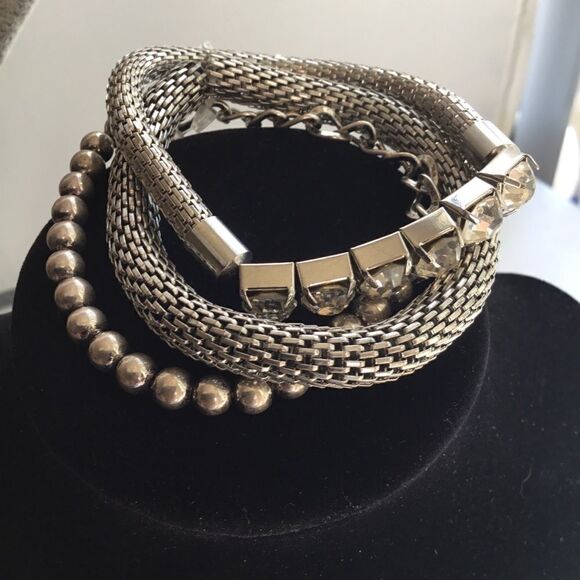 Silver Tone Stackable Bracelets (G1) - Picture 4 of 8